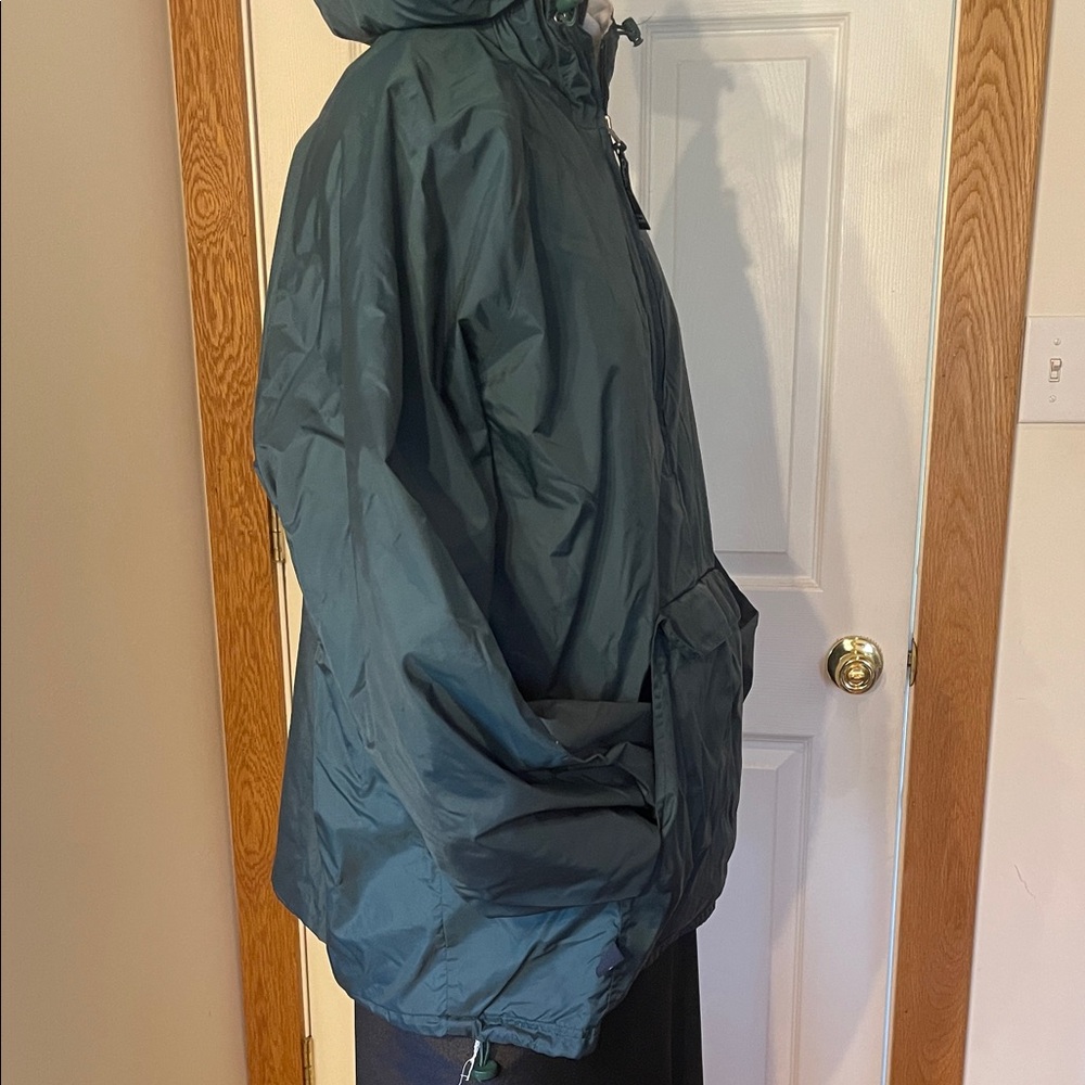 Unisex Dark Green Hooded Pullover Windbreaker Jacket. Sz L. - Picture 5 of 15